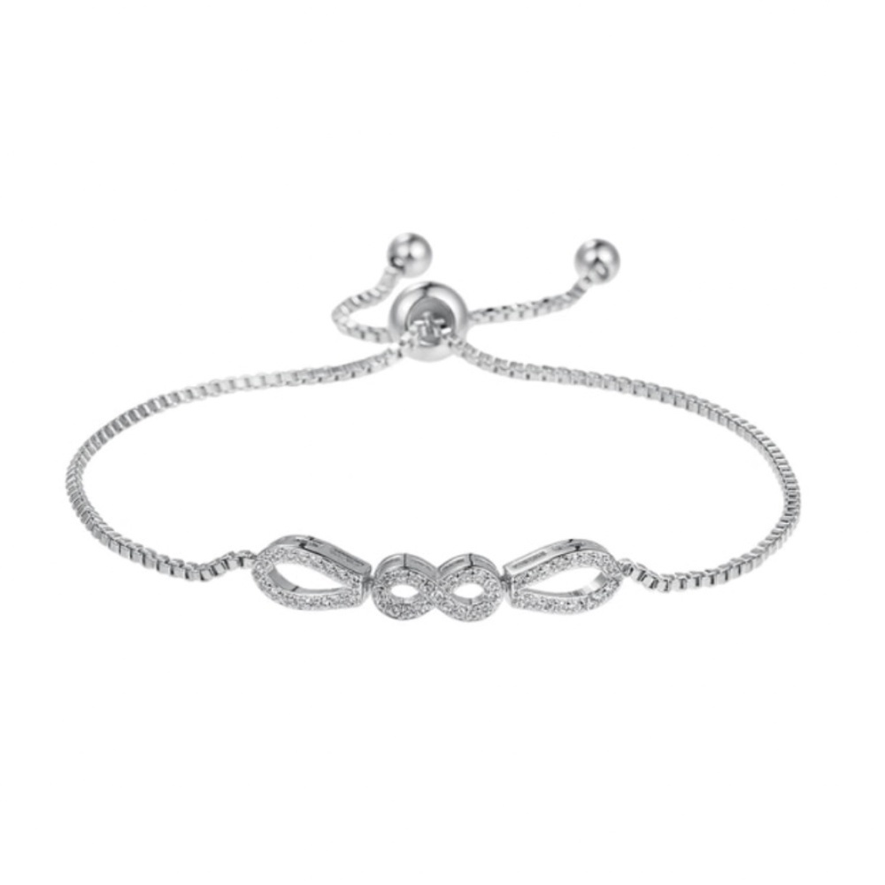 Rhinestone Infinity Bracelet - Picture 6 of 7